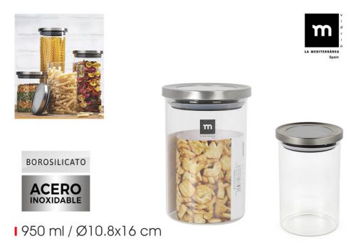 Frasco De Borossilicato Tampa De Aço La Mediterran