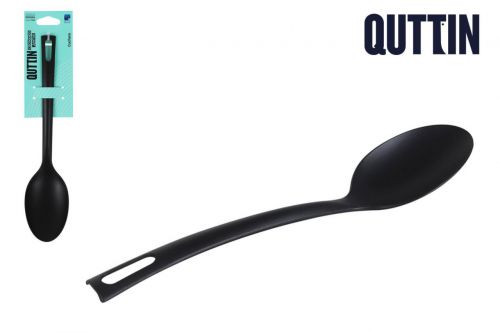 F Colher De Nylon Prb 29x6cm Preta Quttin — referência QT-6242373R