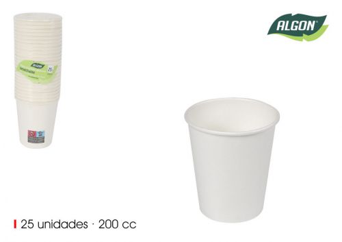Set25 Copo De Cartao Branco 200cc Algon