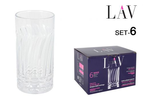 Conjunto De 6 Copos Longos 390cc Wave