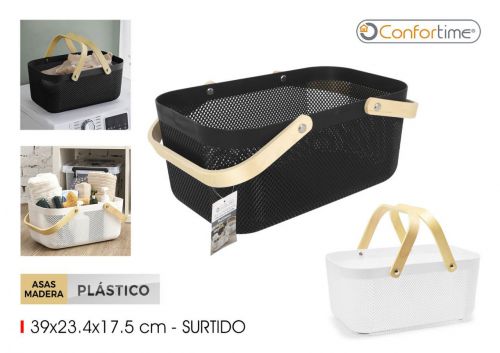 Cesto Multiusos Com Pega De Madeira Confortime — vista 1
