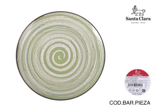 Plato Llano 26cm Loop Verde Monaco — vista 1