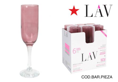 Ytok537.0195copa Champagne 210cc Cal.rosa