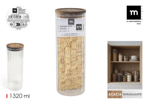 Frasco De Borossilicato Tampa De Acacia La Mediter — referência BY03030179062