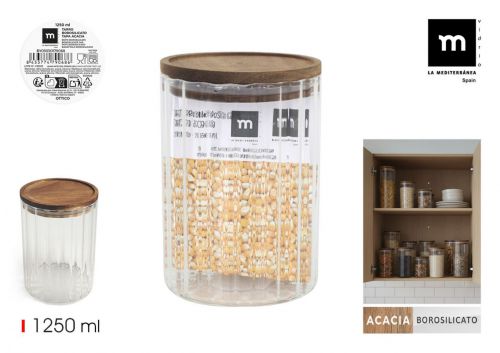Frasco De Borossilicato Tampa De Acacia La Mediter — referência BY03030179068