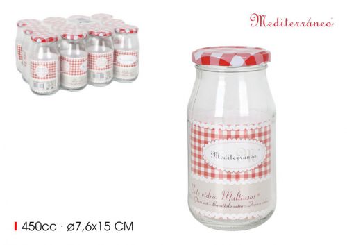 Pote De Vidro Alto De 450 Ml Com Tampa. — referência 2660450H