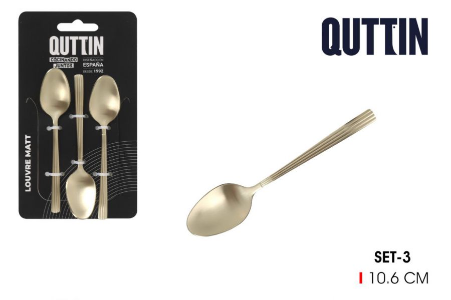 Conjunto De 3 Colheres De Café Louvre Champ.matt — referência QT1507LC8460B