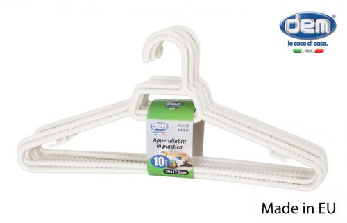 Conjunto De 10 Cabides De Plástico 38x175cm Dem — referência 84013W10