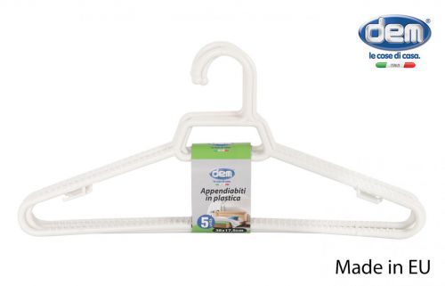 Conjunto Prb Com 5 Cabides De Plástico 38x175cm — referência 84013W5
