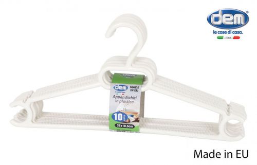 Conjunto De 10 Cabides De Plástico 37x185cm Ruth — referência 84028W10