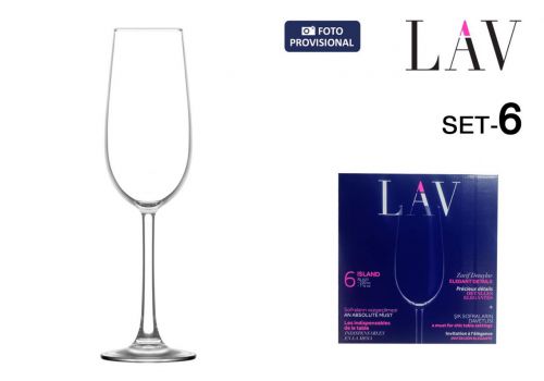 Conjunto De 6 Taças De Champanhe 22cl Ilha
