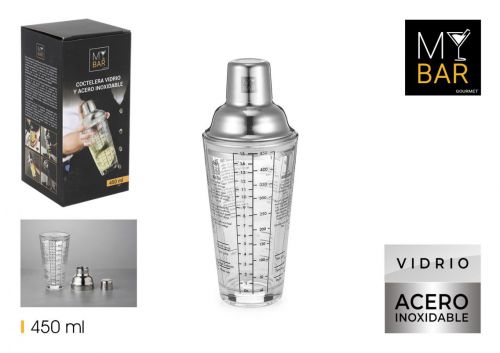 Shaker De Vidro Para Cocktails Com Tampa De Aço My