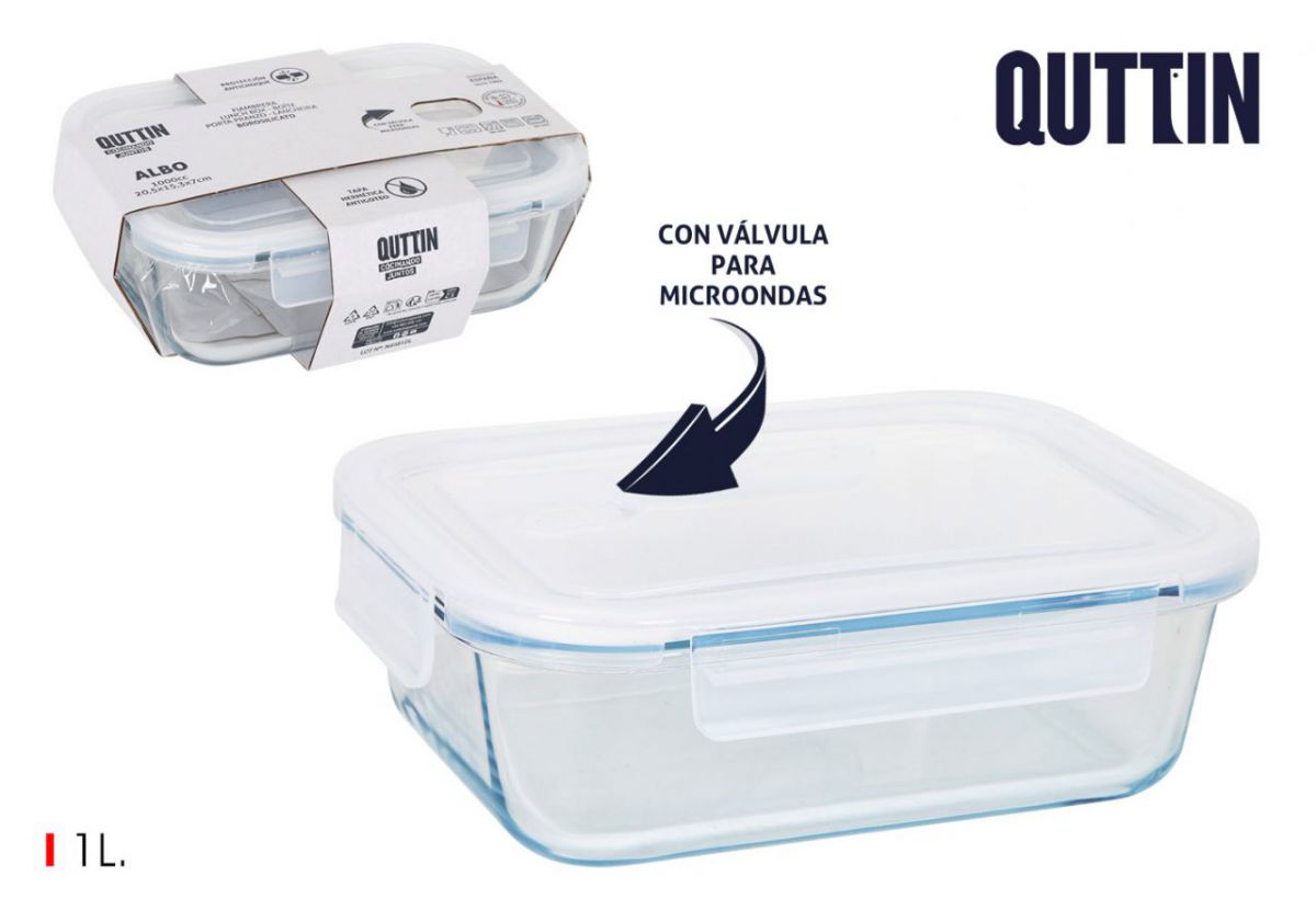 Fiambrera Rect.hermet 1l Alboqt — referência QT-K24932