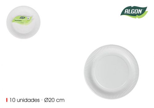 Set10 Placa Redonda De Caixa Natural De 20cm Algo — vista 1
