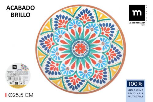 Prato Plano Melamine La Mediterranea — referência BY07032380283