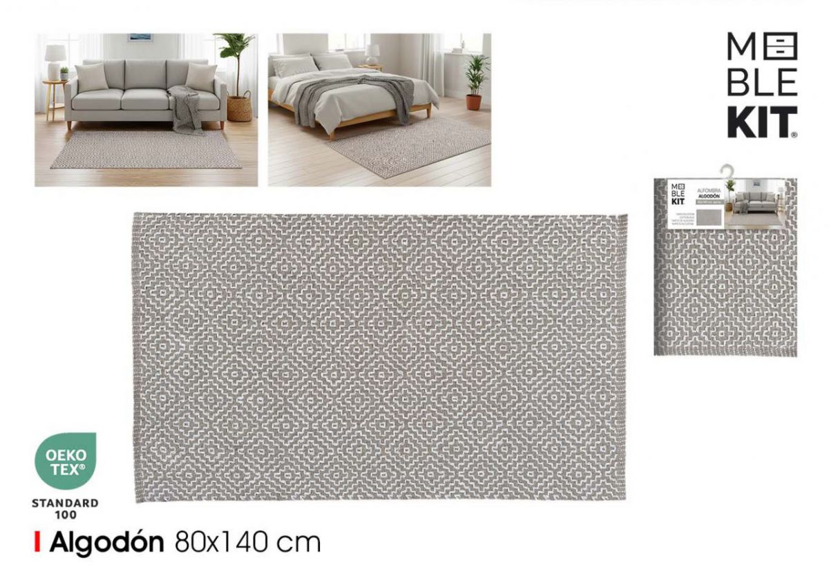 Tapete De Algodao 80x140cm Marrombege Moblekit — referência BY03039980098