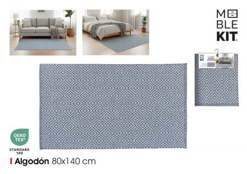 Tapete De Algodao 80x140cm Cinza E Branco Moblekit — referência BY03039980099