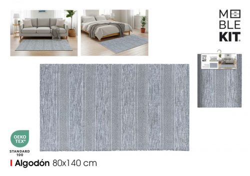 Tapete De Algodao Cinza 80x140cm Moblekit — referência BY03039980102