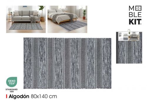 Tapete De Algodao 80x140cm Preto Moblekit — referência BY03039980103
