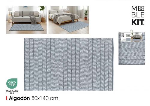 Tapete De Algodao Cinza 80x140cm Moblekit — vista 1