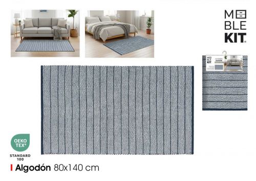 Tapete De Algodao 80x140cm Azul Jeans Moblekit — vista 1
