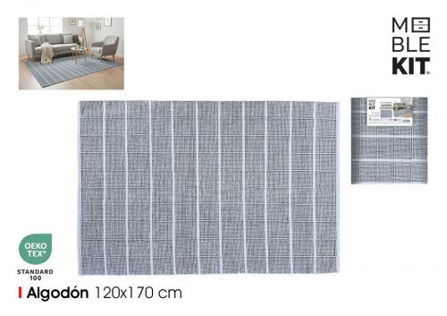 Tapete De Algodao 120x170cm Cinza Moblekit — vista 1
