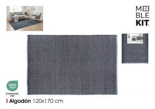 Tapete De Algodao 120x170cm Azul Moblekit — referência BY03039980114