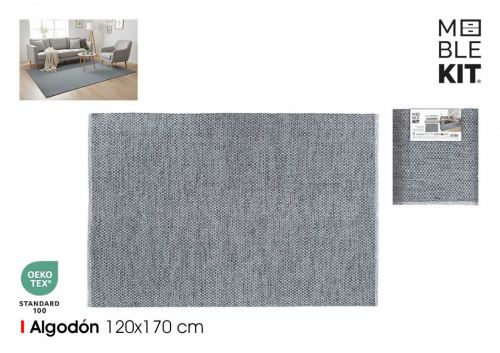 Tapete De Algodao 120x170cm Cinza Moblekit — referência BY03039980115