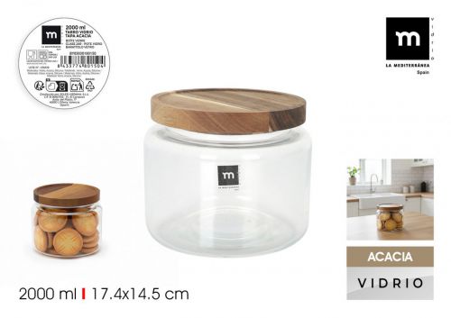 Frasco De Borossilicato Tampa De Acacia La Mediter — referência BY03030180150