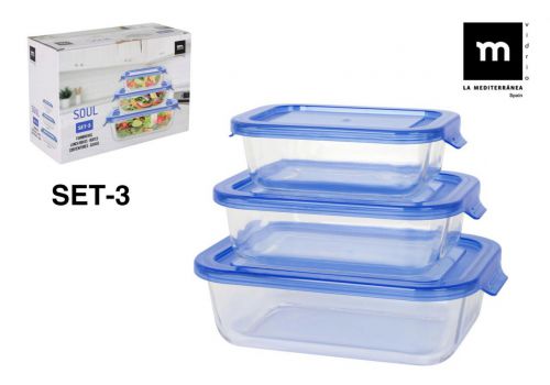 Conjunto De 3 Lancheiras Retangulares Prj. Soul — referência 8320SF001B