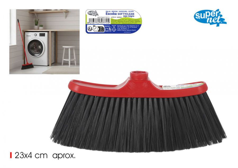 Escoba Softyclean Curvy Rojo/Negro Supernet — referência BY060179771-1