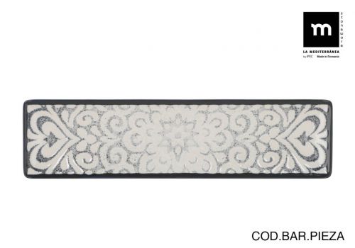 Prato Retangular 30x8cm Azurill Elite Brilhante — referência AZB25014