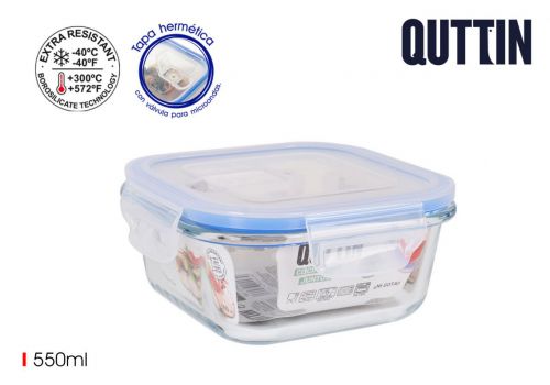 Portapranzo Cuad. C/Cop Herm 14x14cm Quttin — referência QT-R24936