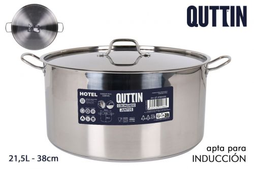 Caçarola Alta+tampa Aço Ind 38cm/0.8mm/2 — referência QT-878H438