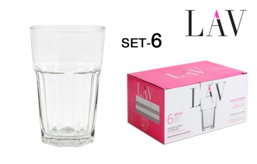 Set 6 Long Drink 305cc Vidro Aras