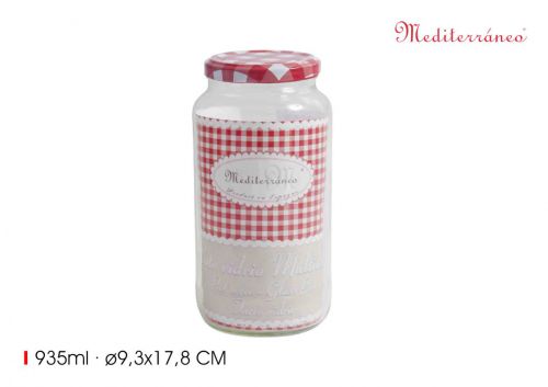 > Frasco Vidro 935ml C/Tampa 1/4 Galon