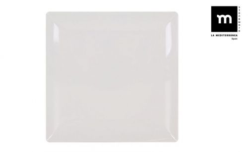 Prato Quadrado Marfim Brilho 30x30x2.5 Cm Elite — referência B250010