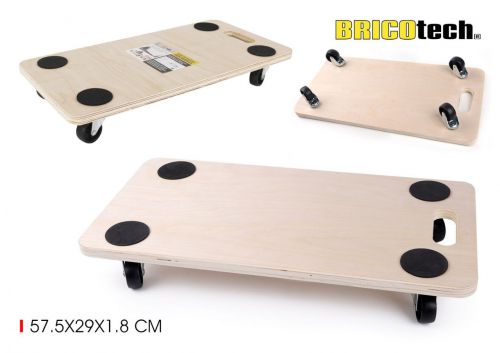 Base Madeira C/Rodas 57.5x29x1.8cm Bricotech — referência BY01012471006