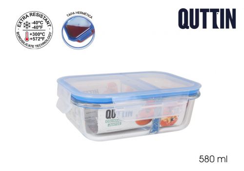 Frigideira Rect. 2 Compartim.18.3x14x6.3cm Quttin — referência QT-D24931