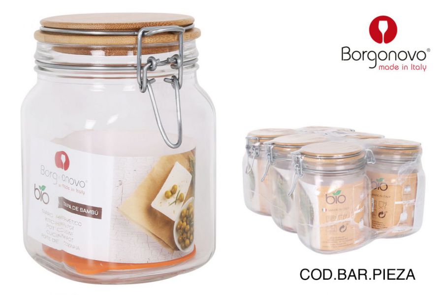 Frasco Hermetico Primizie 1000cc Tampa Bambu — referência 17231000