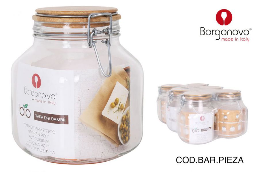 Frasco Hermetico Primizie 1700cc Tampa Bambu — referência 17231700
