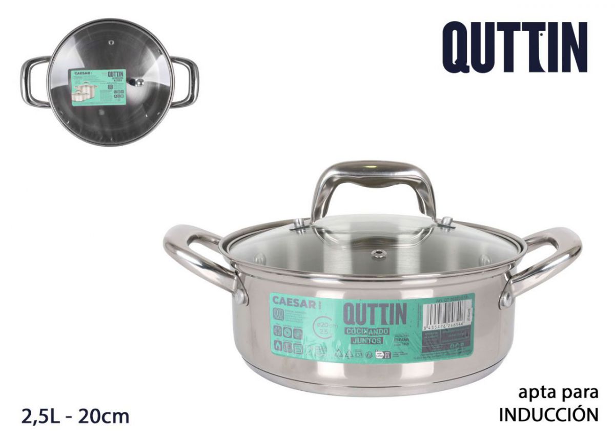 Panela Aço Induçao 20cm/2.5l/0.8mm+c/T N — referência QT-269320-1A