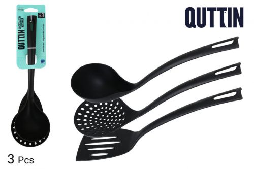 Set 3 Utensilios Nylon Quttin Preto — vista 1