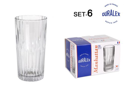 > Set 6 Copos Transparent 30.5 Cl Manhatta — referência T03-1058AB