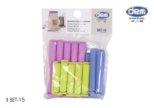 96 Set 15 Pinças Para Fechar Sacos Dem — vista 1