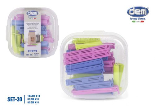 Set 30 Pinças Fechar Sacos C/Caixa Dem — referência BY01019973074