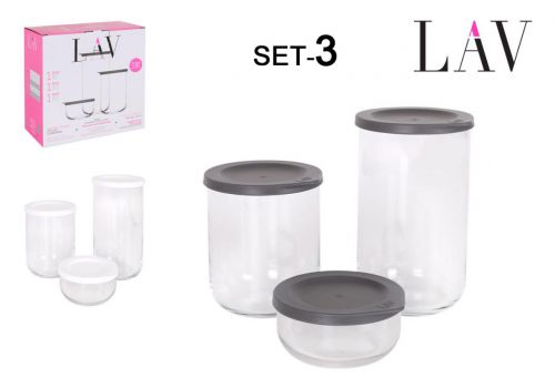 Set 3 Potes 380cc+1l+1.4l C/Tampa Duo