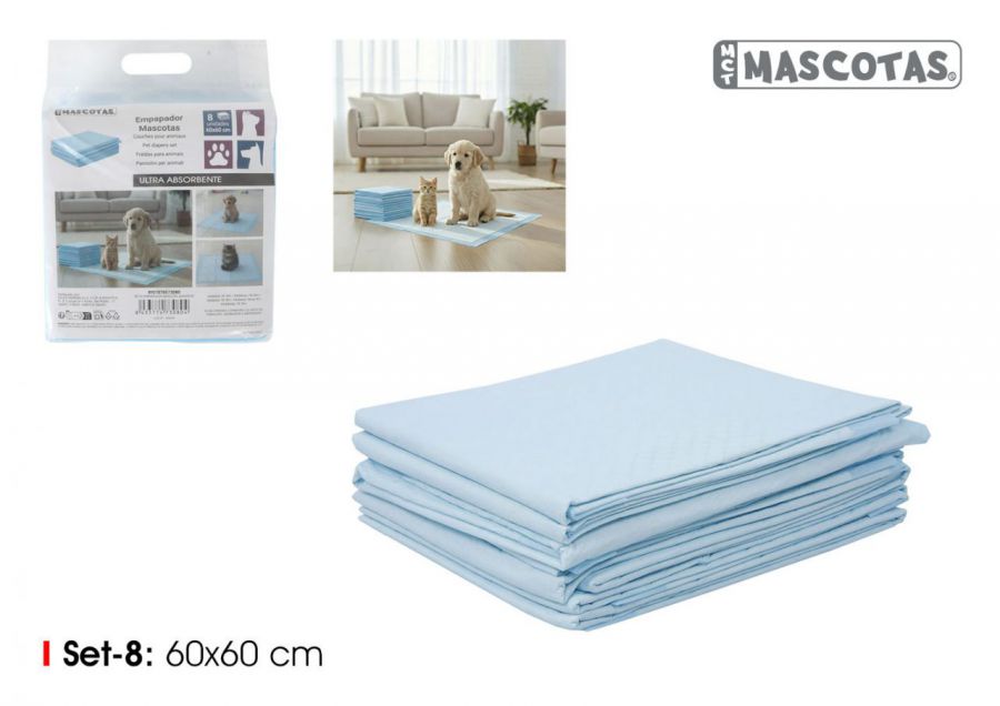 Tapete Absorve.animais 8u 60x60cm Mct Mascotas — referência BY07070573080