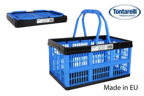 Caixa Dobravel C/Alcas Azul/Preta 16l V