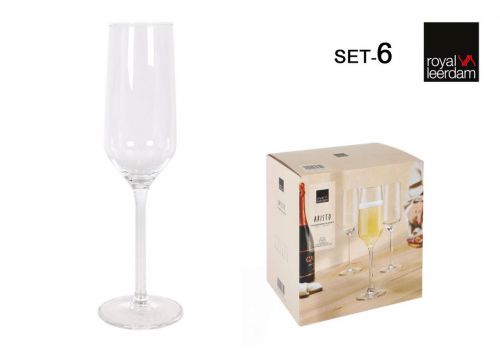 Set 6 Taças Champagne 22cl Aristo — referência 761008S